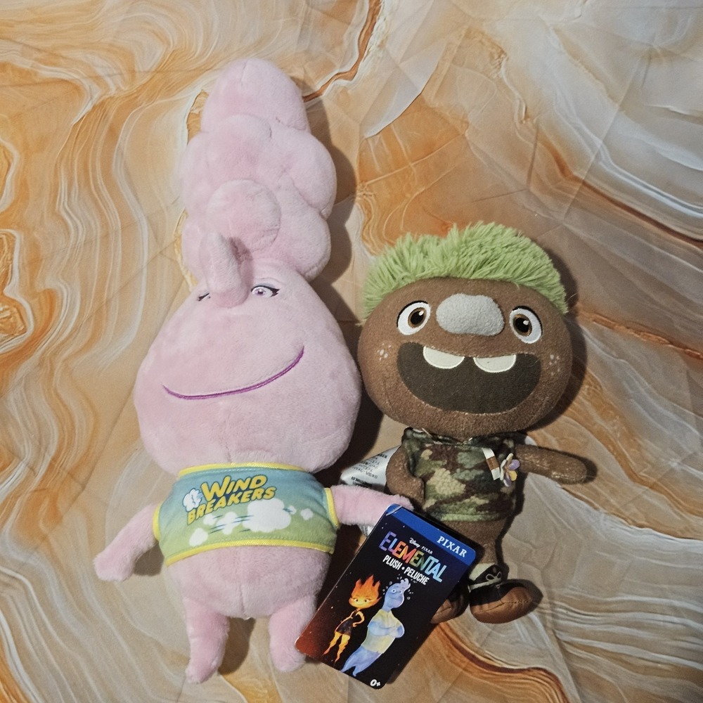 Disney Pixar Elemental Gale Cumulus & Clod Plush Doll Bundle Lot of 2